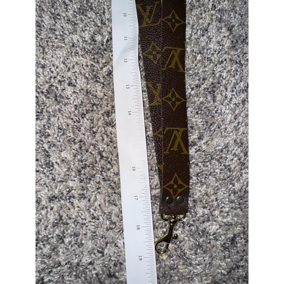 Handmade using authentic canvas brown and  Gold Monogram Lanyard​ - Picture 2 of 9